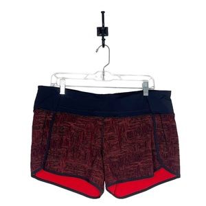 Lululemon Run Times Shorts Black Red Size 12